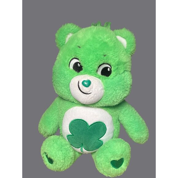 Care Bears Good Luck Bear Plush Toy 13" Green With Shamrock Belly By Basic Fun - Picture 5 of 14